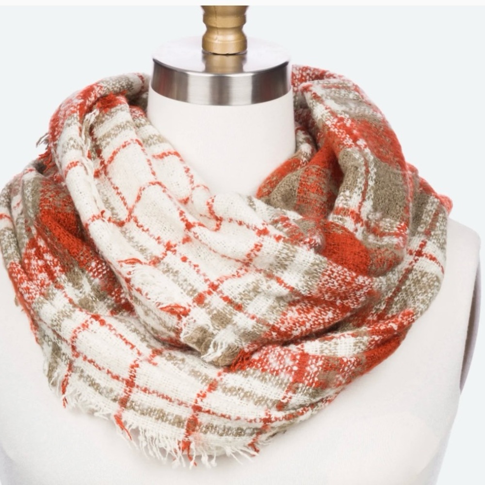 Girly Geneva Plaid Infinity Scarf.